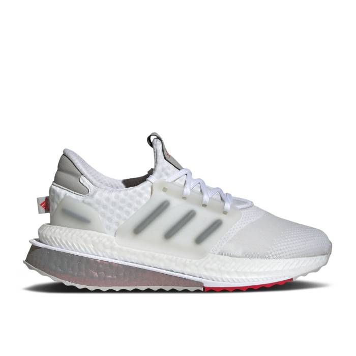 アディダス Adidas 【 Wmns X_Plrboost \u0027White Scarlet\u0027 Women Cloud White/Grey Four/Better Scarlet 】 レディース 白いこと 白いこと 薄墨色 薄墨色