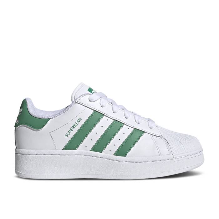 アディダス Adidas 【 Wmns Superstar Xlg 'White Semi Court Green' Women Cloud White/Semi Court Green/Cloud White 】 Superstar スーパースター コート レディース 白色 ホワイト コート green 緑・グリーン｜スニケス