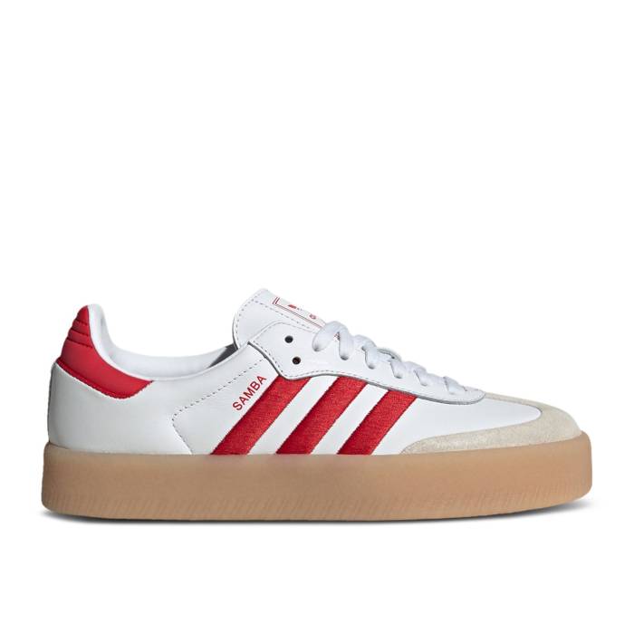 アディダス Adidas 【 Wmns Sambae \u0027White Scarlet Gum\u0027 Women Cloud White/Better Scarlet/Cloud White 】 レディース 白いこと 白いこと