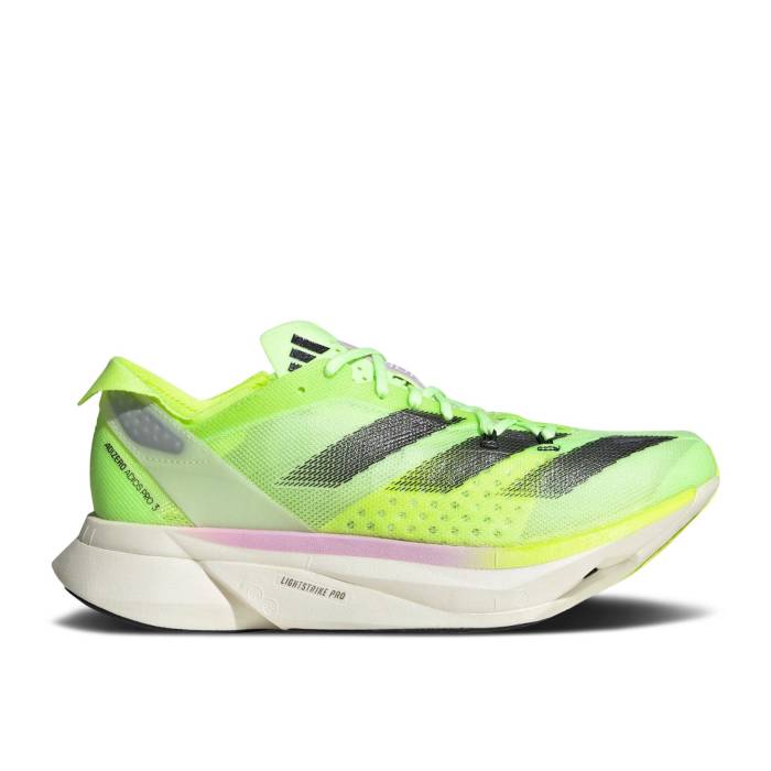 アディダス Adidas 【 Wmns Adizero Adios Pro 3 'Lucid Lemon' Women Aurora Black/Zero Metallic/Lucid Lemon 】 アディゼロ アディオス プロ レディース 黒色 ブラック ゼロ