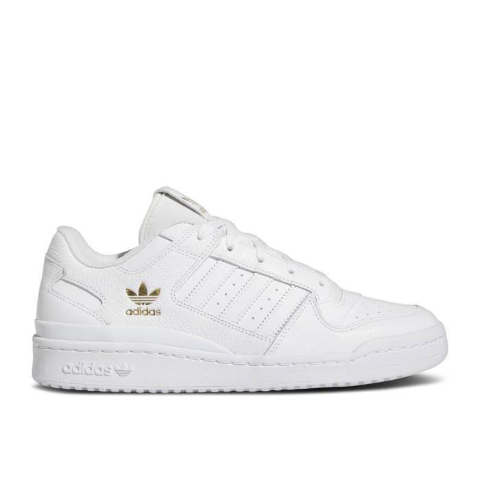 アディダス Adidas 【 Forum Low \u0027White Gold Tumbled Leather\u0027 Men Cloud White/Cloud White/Gold Metallic 】 討論会 ゴールド メンズ 白いこと 白いこと ゴールド