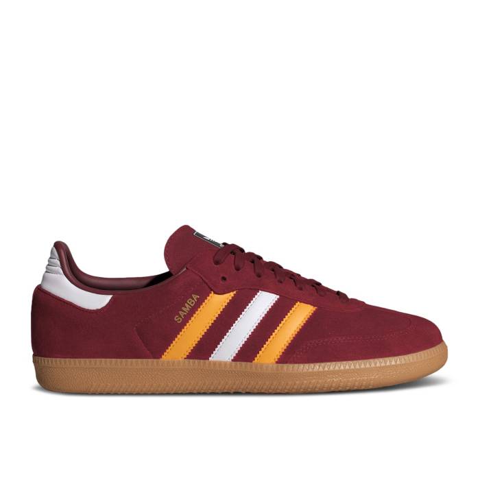 アディダス Adidas 【 Samba Og \u0027Collegiate Burgundy Yellow\u0027 Men Collegiate Burgundy/Crew Yellow/Gum 】 サンバ ぶどう酒色・バーガンディー メンズ ぶどう酒色・バーガンディー 労働者の一団 yellow 黄味がかった・黄色