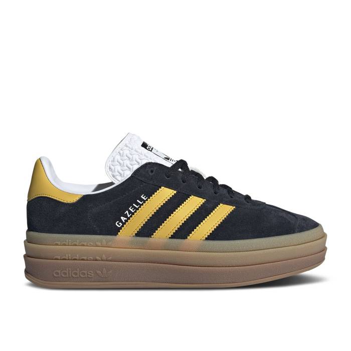アディダス Adidas 【 Wmns Gazelle Bold \u0027Black Bold Gold\u0027 Women Core Black/Bold Gold/Cloud White 】 ガゼル レディース 中核グループ 黒いこと 黒いこと ゴールド 白いこと 白いこと