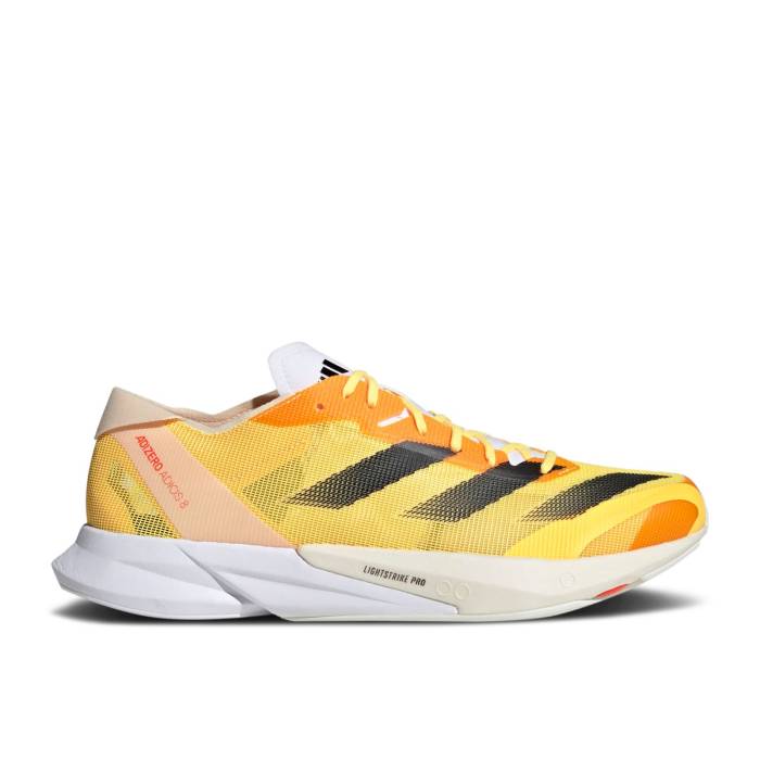 アディダス Adidas 【 Adizero Adios 8 \u0027Spark\u0027 Men Spark/Core Black/Ivory 】 アディゼロ アディオス メンズ 中核グループ 黒いこと 黒いこと 象牙色