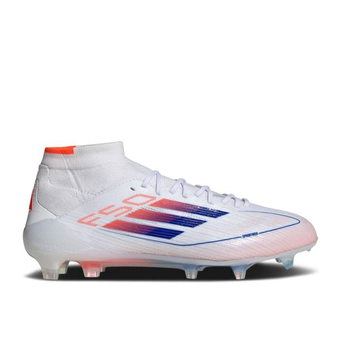 アディダス Adidas 【 Wmns Adizero F50 Elite Mid Fg \u0027Advancement Pack\u0027 Women Cloud White/Lucid Blue/Solar Red 】 アディゼロ エリート ミッド レディース 白いこと 白いこと 青碧 青碧 Red 赤・赤いこと