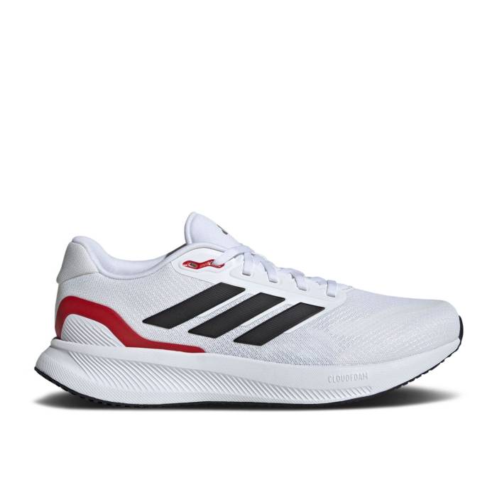 アディダス Adidas 【 Runfalcon 5 Wide \u0027White Black Scarlet\u0027 Men Cloud White/Core Black/Better Scarlet 】 黒いこと 黒いこと メンズ 白いこと 白いこと 中核グループ 黒いこと 黒いこと