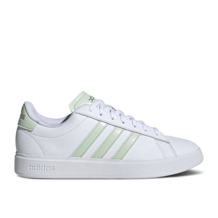 アディダス Adidas 【 Wmns Grand Court 2.0 'White Linen Green' Women Cloud White/Linen Green/Matte Silver 】 グランド コート レディース 白色 ホワイト green 緑・グリーン Silver 銀色・シルバー