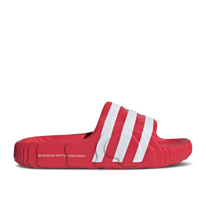 アディダス Adidas 【 Adilette 22 Slides 'Scarlet White' Men Better Scarlet/Cloud White/Cloud White 】 アディレッタ メンズ 白色 ホワイト