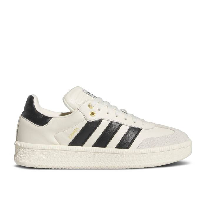 アディダス Adidas 【 Samba Xlg \u0027Cream White Black\u0027 Men Cream White/Core Black/Easy Yellow 】 サンバ 白いこと 白いこと メンズ 皮膚軟化剤 白いこと 白いこと 中核グループ 黒いこと 黒いこと yellow 黄味がかった・黄色