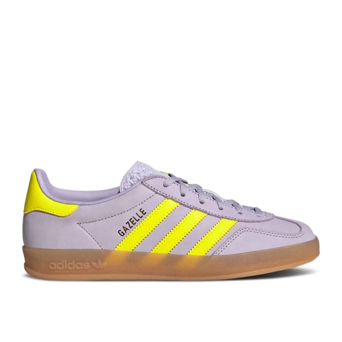 アディダス Adidas 【 Wmns Gazelle Indoor \u0027Silver Dawn Solar Yellow\u0027 Women Silver Dawn/Solar Yellow/Gum 】 ガゼル レディース Silver しろがね色・しろがね色 yellow 黄味がかった・黄色