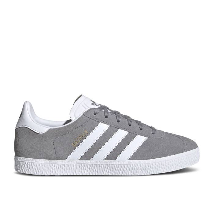 アディダス Adidas 【 Gazelle J 'Grey' Youth Grey Three/Cloud White/Gold Metallic 】 ガゼル ジュニア キッズ 灰色 グレー 白色 ホワイト ゴールド｜スニケス
