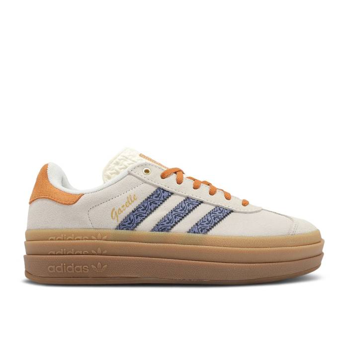 アディダス Adidas 【 Wmns Gazelle Bold \u0027Cream Orb Violet Floral\u0027 Women Cream White/Orb Violet/Night Indigo 】 ガゼル 紫・相撲取り草 レディース 皮膚軟化剤 白いこと 白いこと 紫・相撲取り草 ナイト爵 藍色・はたご屋デ