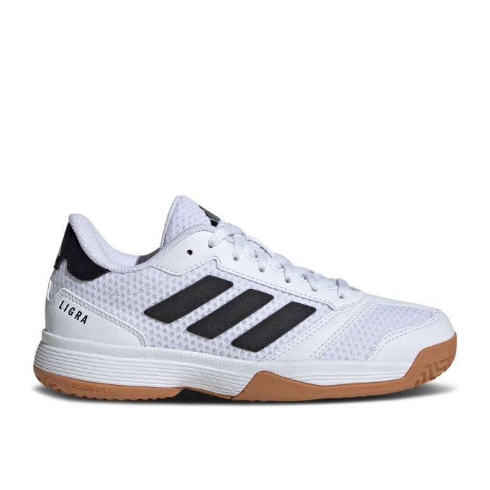 アディダス Adidas 【 Ligra 8 Indoor J 'White Black Gum' Youth Cloud White/Core Black/Cloud White 】 黒色 ブラック ジュニア キッズ 白色 ホワイト コア 黒色 ブラック|スニケス