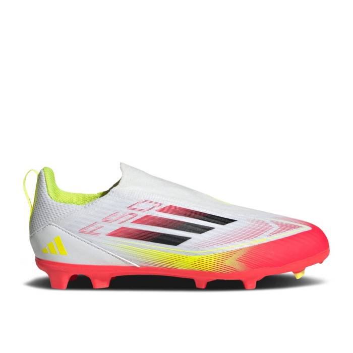 アディダス Adidas 【 Adizero F50 League Laceless Fg Mg K \u0027Pure Victory Pack\u0027 Youth Cloud White/Core Black/Solar Yellow 】 アディゼロ Victory 制勝 御坊っちゃん キッズ 白いこと 白いこと 中核グループ 黒いこと 黒いこと yellow 黄味がかった・