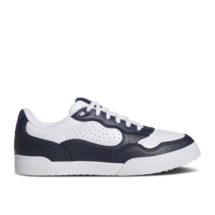 アディダス Adidas 【 Retrocross 25 Spikeless Golf 'White Collegiate Navy' Men Cloud White/Collegiate Navy/Gum 】 golf ゴルフ メンズ 白色 ホワイト 紺色 ネイビー