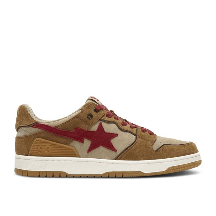 ベイプ Bape 【 Sk8 Sta Low \u0027Wheat Red\u0027 Men Wheat/Red 】 メンズ ウィート Red 赤・赤いこと