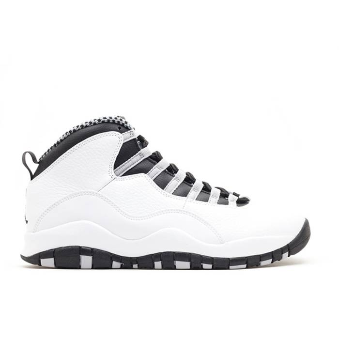 ナイキ　エアジョーダン Air Jordan 【 Jordan 10 Retro 'Steel' 2013 Men White/Black/Light Steel Grey/Varsity Red 】 レトロ メンズ 白色 ホワイト 黒色 ブラック Steel スティール 灰色 グレー Red 赤・レッド｜スニケス