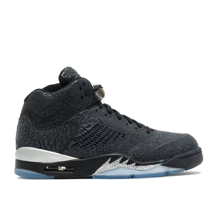 ナイキ エアジョーダン Air Jordan 【 Jordan 5 Retro 3Lab5 \u0027Elephant Print\u0027 Men Black/Black-Metallic Silver 】 レトロ メンズ 黒いこと 黒いこと Silver しろがね色・しろがね色