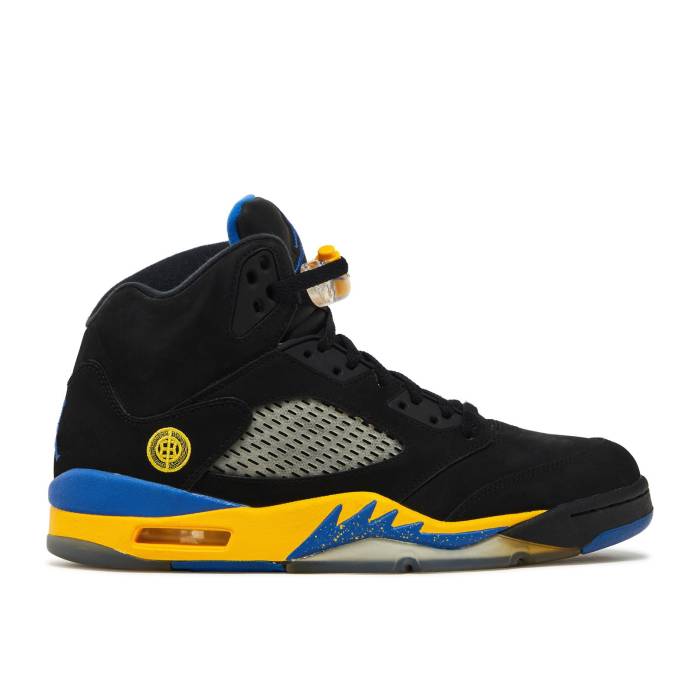 ナイキ エアジョーダン Air Jordan 【 Jordan 5 Retro hanghai Shen Men Black/Varsity Royal-Varsity Maize 】 レトロ メンズ 黒色 ブラック