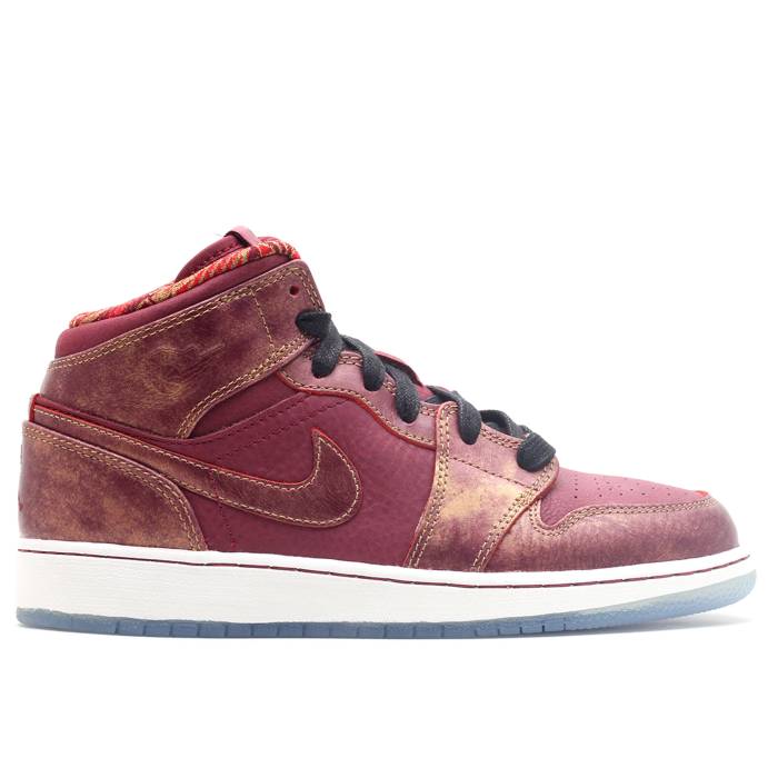 ナイキ エアジョーダン Air Jordan 【 Jordan 1 Mid Gs 'Bhm' Youth Dp Grnt/Dp Grnt-Mtllc Gld-Whit 】 ミッド ジュニア キッズ|スニケス