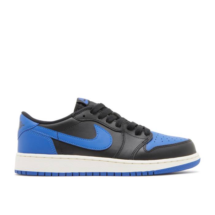 ナイキ　エアジョーダン Air Jordan 【 Jordan 1 Retro Low Og Bg 'Royal' Youth Black/Varsity Royal-Sail 】 レトロ ジュニア キッズ 黒色 ブラック｜スニケス