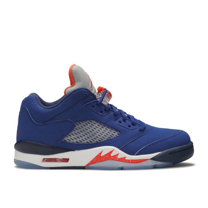 ナイキ エアジョーダン Air Jordan 【 Jordan 5 Retro Low 'Knicks' Men Deep Royal Blue/Team Orange-Midnight Navy-Atomic Red 】 レトロ メンズ ディープ 青色 ブルー Team チーム Red 赤・レッド|スニケス