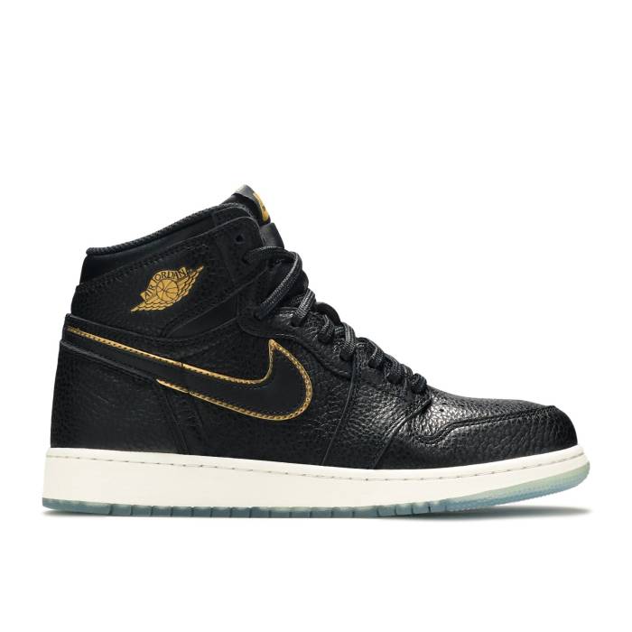 ナイキ エアジョーダン Air Jordan 【 Jordan 1 Retro High Og Gs 'City Of Flight' Youth Black/Metallic Gold-Summit White 】 レトロ ハイ ジュニア キッズ 黒色 ブラック 白色 ホワイト|スニケス