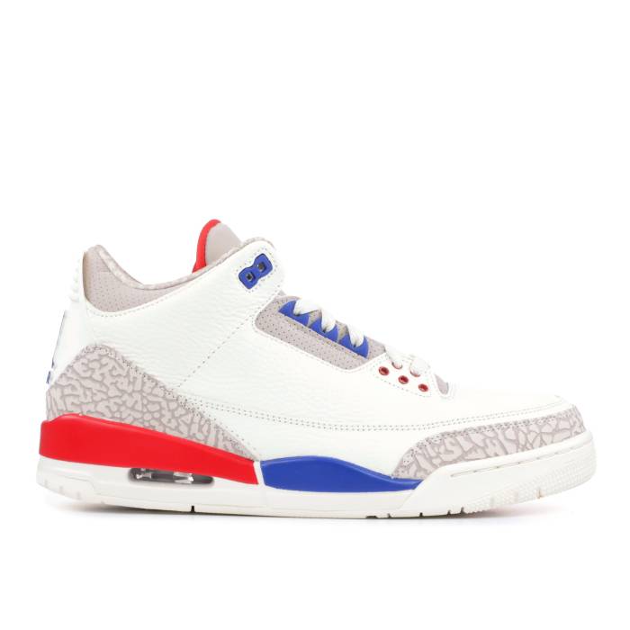 ナイキ エアジョーダン Air Jordan 【 Jordan 3 Retro \u0027International Flight\u0027 Men Sail/Sport Royal-Fire Red 】 レトロ メンズ Red 赤・赤いこと