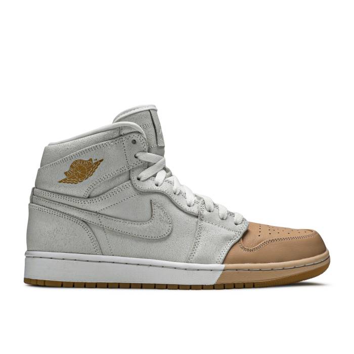 ナイキ エアジョーダン Air Jordan 【 Wmns Jordan 1 Retro High Premium \u0027Dipped Toe - White\u0027 Women White/Metallic Gold 】 レトロ ご機嫌 Premium 割り増し金 レディース 白いこと 白いこと ゴールド