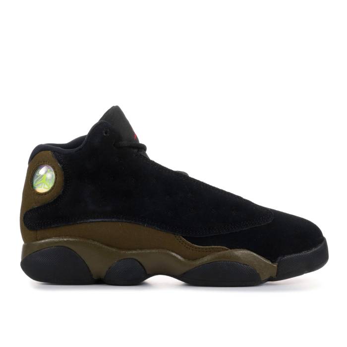 ナイキ　エアジョーダン Air Jordan 【 Jordan 13 Retro Ps 'Olive' Youth Black/True Red/Light Olive/White 】 13 サーティーン レトロ ジュニア キッズ 黒色 ブラック Red 赤・レッド olive オリーブ 白色 ホワイト｜スニケス 43,420円