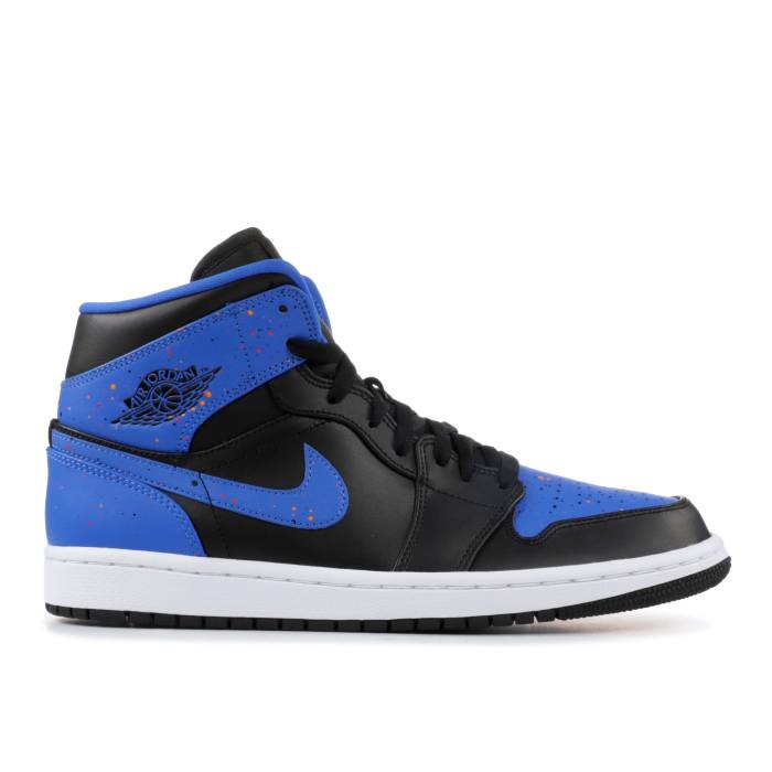 ナイキ エアジョーダン Air Jordan 【 Jordan 1 Mid \u0027Royal Splatter\u0027 Men Black/Signal Blue Orange Peel Team Orange 】 ミッド メンズ 黒いこと 黒いこと 青み 青色 orange 橙・オレンジ色 Team 野球クラブ