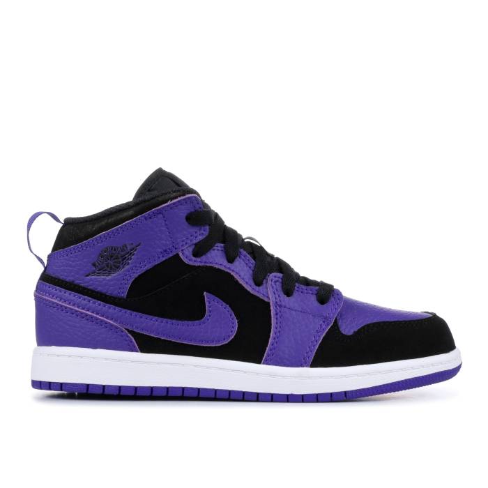 ナイキ エアジョーダン Air Jordan 【 Jordan 1 Mid Ps Dark Concord Youth Black/Dark Concord-White 】 ミッド ジュニア キッズ 黒色 ブラック