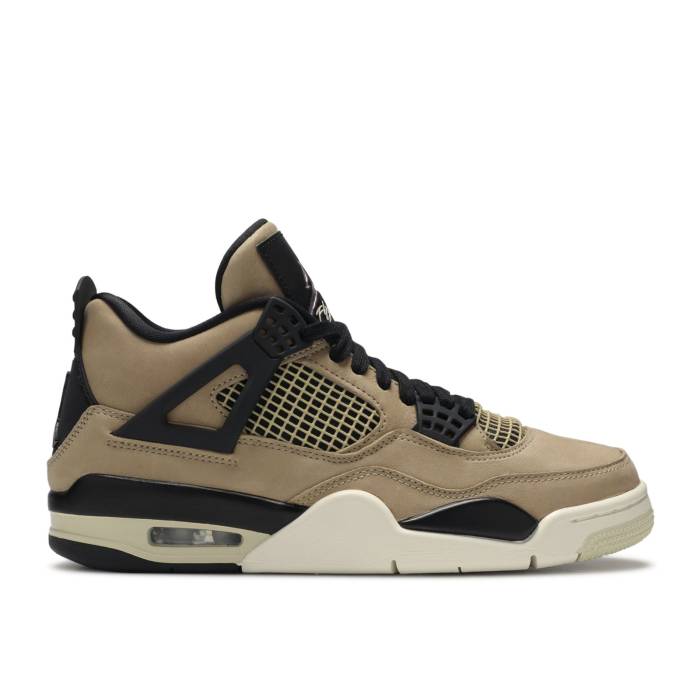 ナイキ　エアジョーダン Air Jordan 【 Wmns Jordan 4 Retro 'Mushroom' Women Mushroom/Black/Fossil/Pale Ivory 】 レトロ レディース 黒色 ブラック アイボリー 126,850円