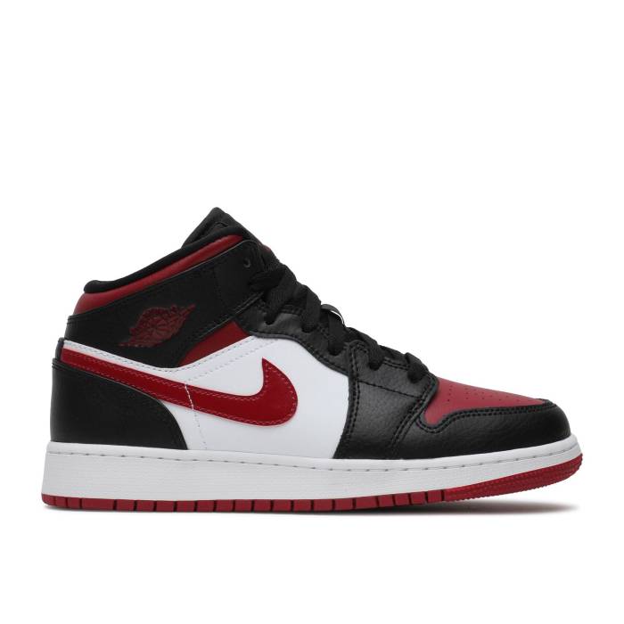 ナイキ エアジョーダン Air Jordan 【 Jordan 1 Mid Gs Noble Red Youth Black/Noble Red/White 】 ミッド ジュニア キッズ 黒色 ブラック Red 赤・レッド 白色 ホワイト