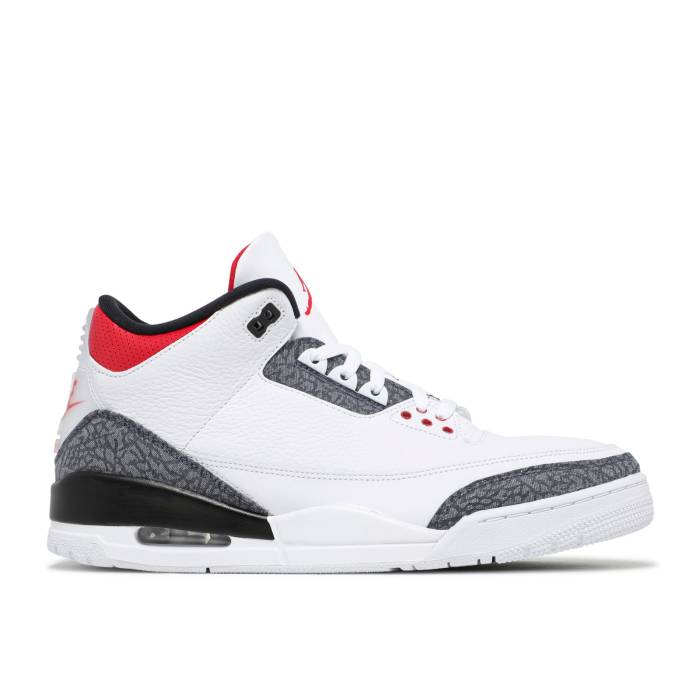 ナイキ エアジョーダン Air Jordan 【 Jordan 3 Retro Denim Se \u0027Fire Red\u0027 Men White/Fire Red/Black 】 レトロ ジーンズ メンズ 白いこと 白いこと たき火 Red 赤・赤いこと 黒いこと 黒いこと