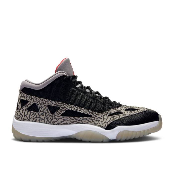 ナイキ エアジョーダン Air Jordan 【 Jordan 11 Retro Low Ie \u0027Black Cement\u0027 Men Black/Fire Red/Cement Grey/White 】 レトロ メンズ 黒いこと 黒いこと たき火 Red 赤・赤いこと 薄墨色・シメント 薄墨色 薄墨色 白いこと ホワ