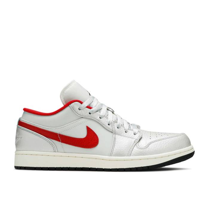 ナイキ エアジョーダン Air Jordan 【 Jordan 1 Low \u0027Night Track\u0027 Men Sail/Metallic Silver/Varsity Red/Black 】 メンズ Silver しろがね色・しろがね色 Red 赤・赤いこと 黒いこと 黒いこと