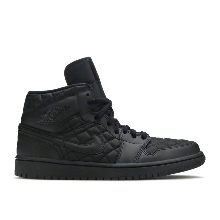 ナイキ エアジョーダン Air Jordan 【 Wmns Jordan 1 Mid Se \u0027Black Quilted\u0027 Women Black/Black/White 】 ミッド レディース 黒いこと 黒いこと 白いこと 白いこと