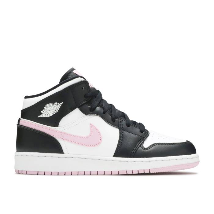 ナイキ エアジョーダン Air Jordan 【 Jordan 1 Mid ガウス \u0027White Light Arctic Pink\u0027 Youth White/Light Arctic Pink/Black 】 ミッド 御坊っちゃん キッズ 白いこと 白いこと pink サクラ色 黒いこと 黒いこと