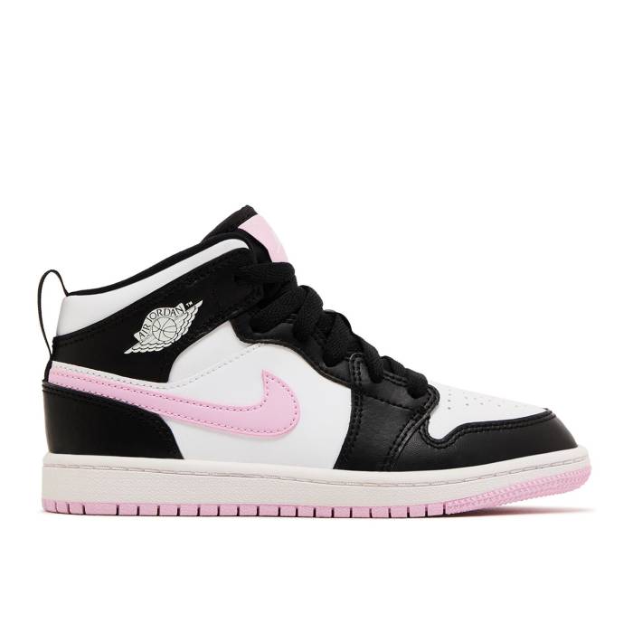 ナイキ エアジョーダン Air Jordan 【 Jordan 1 Mid Ps 'White Light Arctic Pink' Youth White/Light Arctic Pink/Black 】 ミッド ジュニア キッズ 白色 ホワイト pink ピンク 黒色 ブラック|スニケス