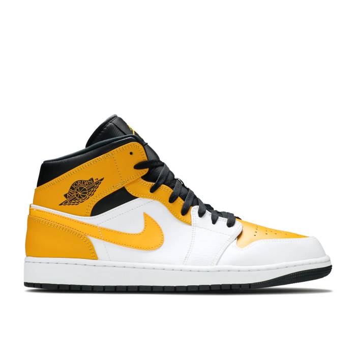 ナイキ エアジョーダン Air Jordan 【 Jordan 1 Mid \u0027University Gold\u0027 Men White/Black/University Gold 】 ミッド メンズ 白いこと 白いこと 黒いこと 黒いこと ゴールド スニーカー-靴-メンズ靴