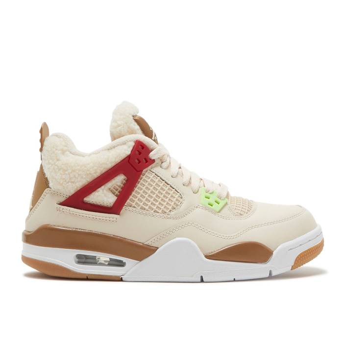 ナイキ エアジョーダン Air Jordan 【 Jordan 4 Retro Gs Wild Things Youth Sail/University Red/Hemp/Barely Volt 】 レトロ ジュニア キッズ Red 赤・レッド