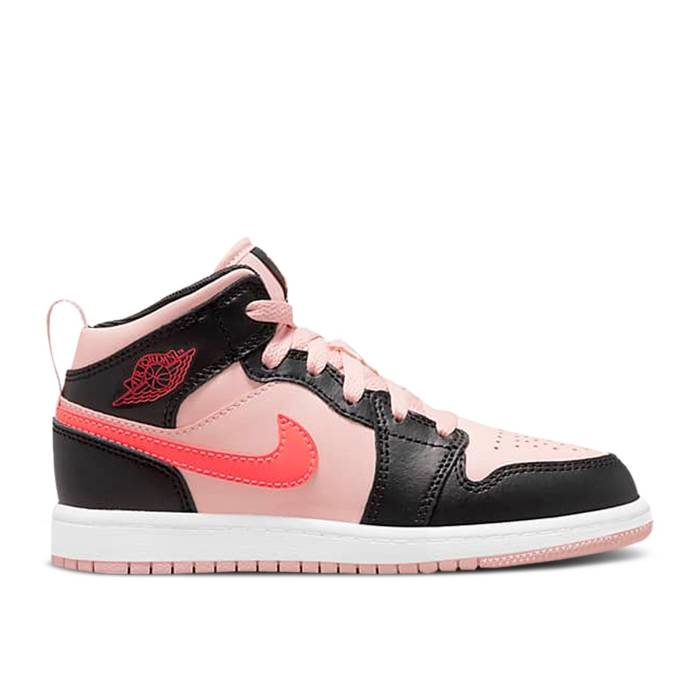 ナイキ エアジョーダン Air Jordan 【 Jordan 1 Mid Ps 'Black Pink Crimson' Youth Atmosphere/Infrared 23/Black 】 ミッド pink ピンク ジュニア キッズ 黒色 ブラック|スニケス
