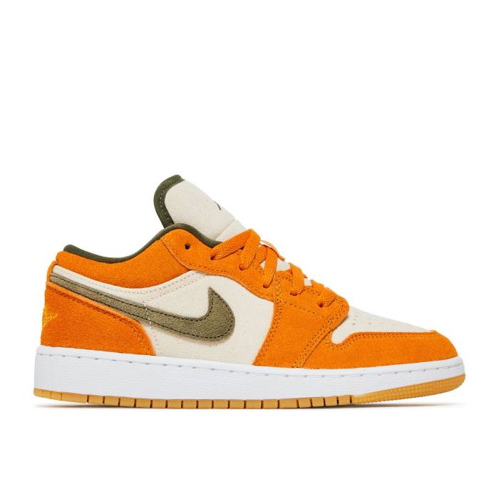 ナイキ エアジョーダン Air Jordan 【 Jordan 1 Low Se ガウス \u0027Ceramic\u0027 Youth White/Medium Olive/Light Curry 】 御坊っちゃん キッズ 白いこと 白いこと olive オリーブ カリー キッズ・ベビー・マタニティ-キッズファッション-スニーカー