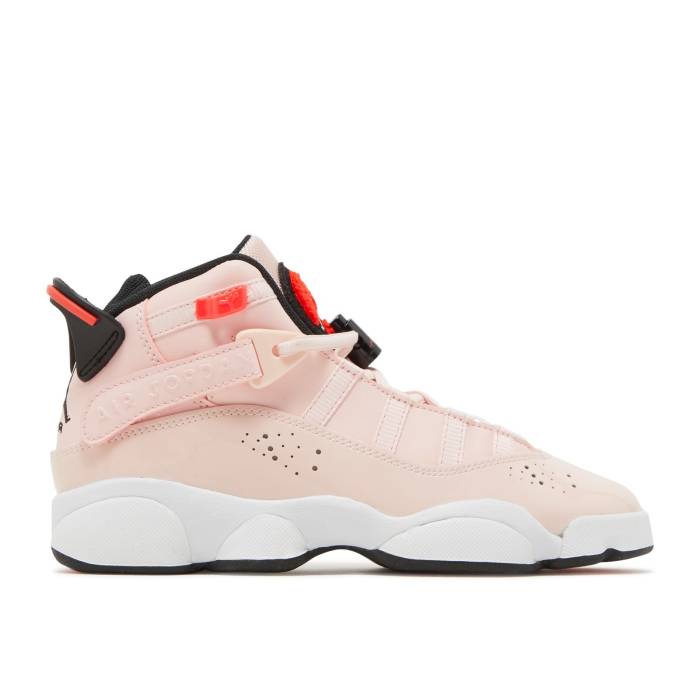 ナイキ エアジョーダン Air Jordan 【 Jordan 6 Rings ガウス \u0027Atmosphere\u0027 Youth Atmosphere/Infrared 23/Back/White 】 輪っか 御坊っちゃん キッズ 白いこと 白いこと 靴-キッズ・ベビー・マタニティ