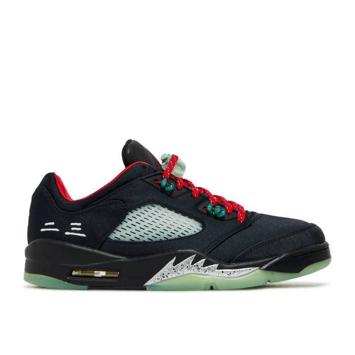 ナイキ エアジョーダン Air Jordan 【 Clot X Jordan 5 Retro Low Jade Men Black/Classic Jade/Fire Red/Metallic Silver 】 クロット レトロ メンズ 黒色 ブラック クラシック 翡翠・ジェード ファイア Red 赤・レッ