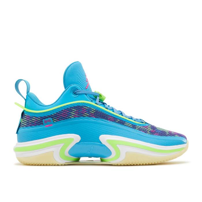 ナイキ エアジョーダン Air Jordan 【 Luka Doncic X Jordan 36 Low \u0027Laser Blue\u0027 Men Laser Blue/Electro Purple/Pink Prime/Electric Green 】 メンズ Laser レーザ 青味 青み Purple 紫・パープル pink サクラ色 green 緑・グリ
