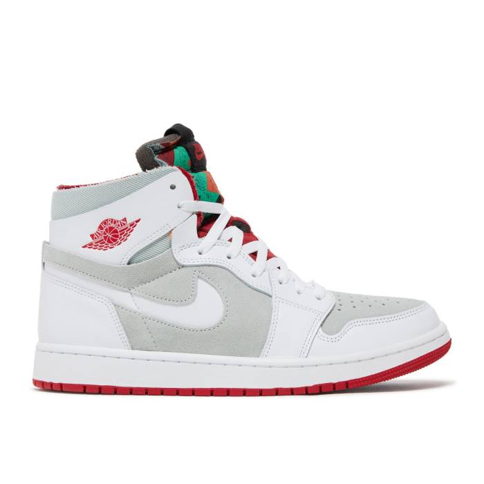 ナイキ エアジョーダン Air Jordan 【 Jordan 1 High Zoom Comfort \u0027Hare\u0027 Men White/Light Silver/Dark Concord/True Red 】 御機嫌 望遠レンズ メンズ 白いこと 白いこと Silver しろがね色・しろがね色 調和・コン吊りひも Red 赤・レ
