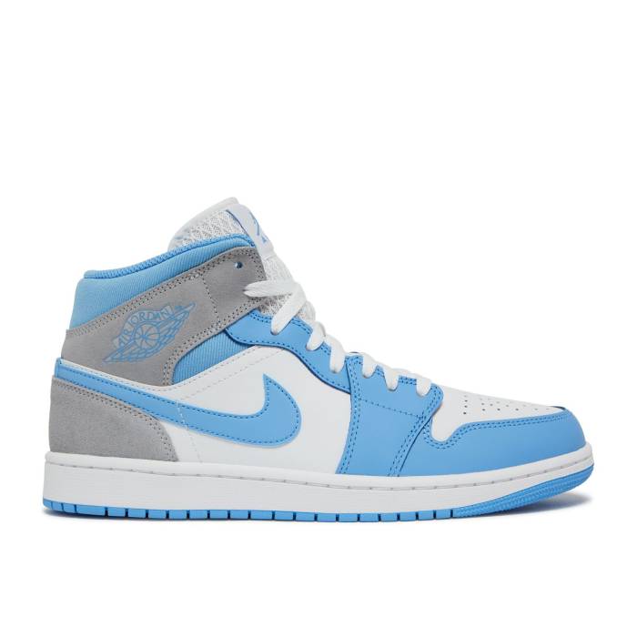 ナイキ エアジョーダン Air Jordan 【 Jordan 1 Mid Se University Blue Men White/Wolf Grey/University Blue 】 ミッド メンズ 白色 ホワイト 灰色 グレー 青色 ブルー