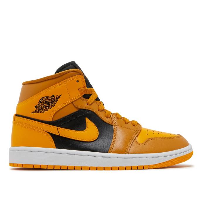 ナイキ エアジョーダン Air Jordan 【 Wmns Jordan 1 Mid \u0027Chutney\u0027 Women Chutney/Black/White/Taxi 】 ミッド レディース 黒いこと 黒いこと 白いこと 白いこと
